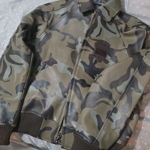 Avirex Limited Camo Leather Jacket Sold Out In Avirex Size Xs Runs Size Small